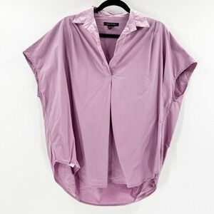FRENCH CONNECTION Lavender Cotton V Neck Dolman Sleeve Tunic Shirt Top Size M
